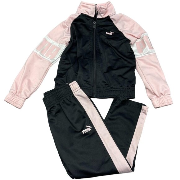 Puma jogger suit sweatshirt pants zip up elastic waist pockets puma kids 4 READ - Picture 1 of 11
